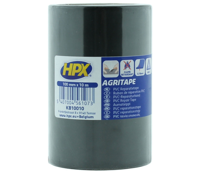 HPX PVC tape ZWART 100mm - 10 meter