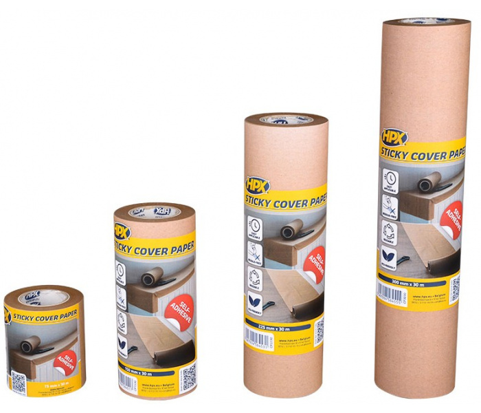 HPX Zelfkelvend Maskerpapier 30 meter - Sticky Cover Paper