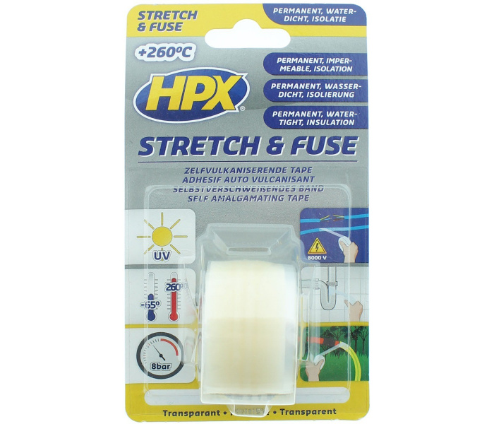 HPX Stretch & Fuse Isolatietape TRANSPARANT 25mm x 1,8 meter