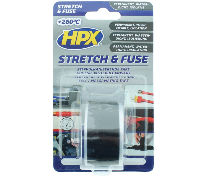 HPX Stretch & Fuse Isolatietape ZWART 25mm x 3 meter