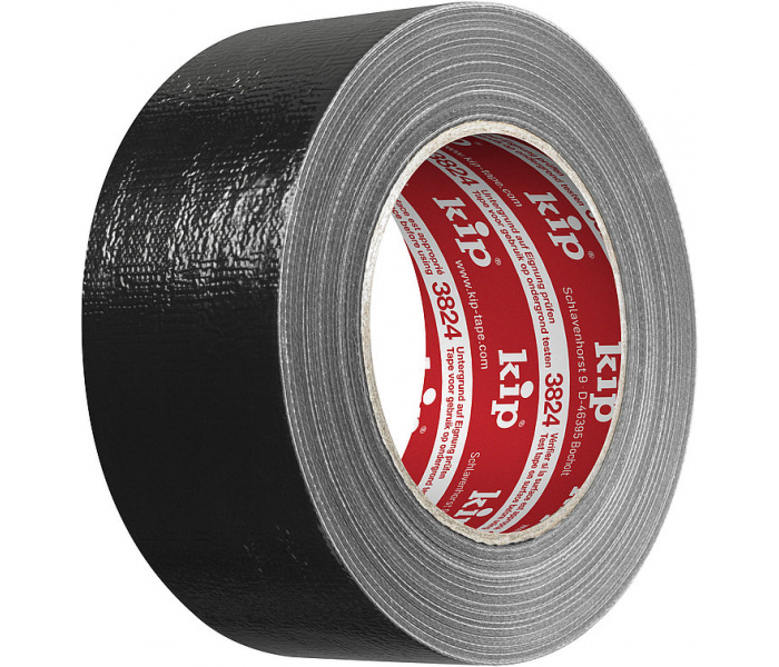 Kip 3824 Duct Tape Zwart 50mm - 50 meter