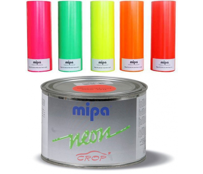 MIPA Neon Fluorescent 2K PU Semi Gloss Colour Made Daylight Paint - 0,5 litre