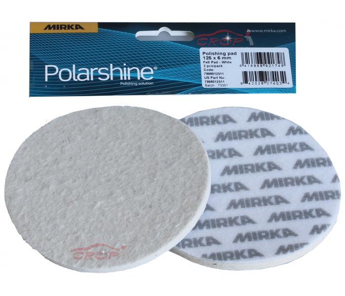 MIRKA White Velcro Grip Polishing Felt 6mm for MIRKA Glass Polishing Kit / 2 pieces