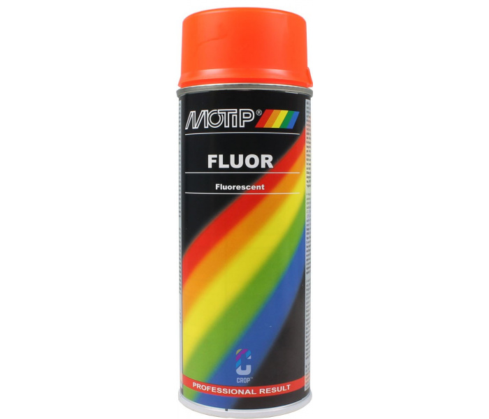 MoTip Fluorescerende NEON Fluor Oranje Rood daglichtlak in Spuitbus 400ml