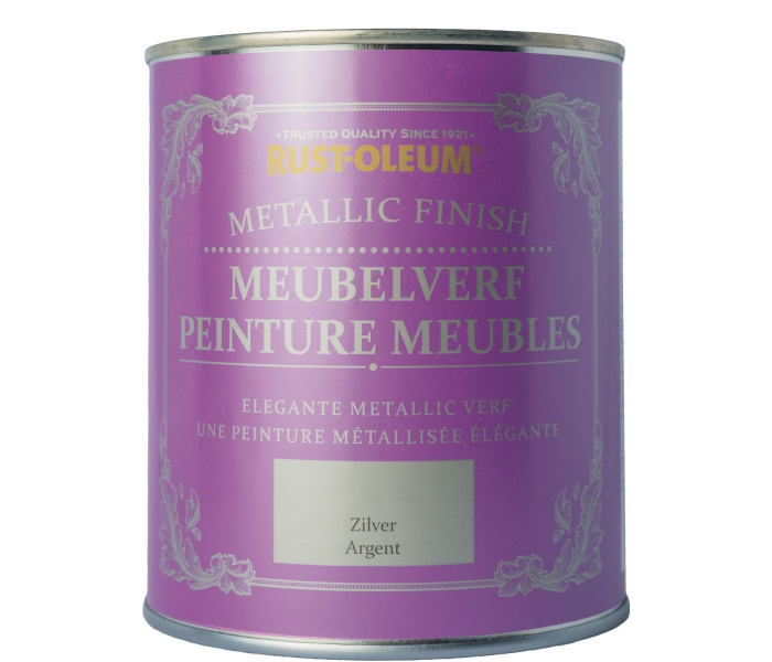 Rust-Oleum Meubelverf Metallic Zilver in Blik