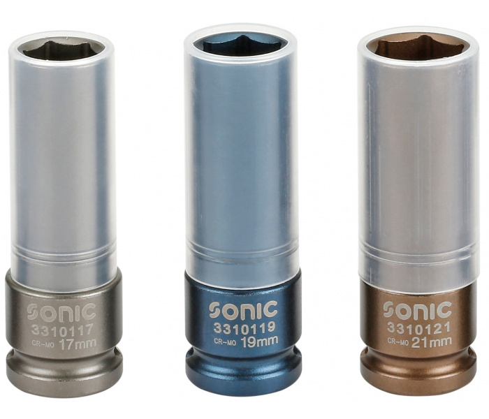 SONIC Doppenset 1/2" voor wielbouten - 3-delig