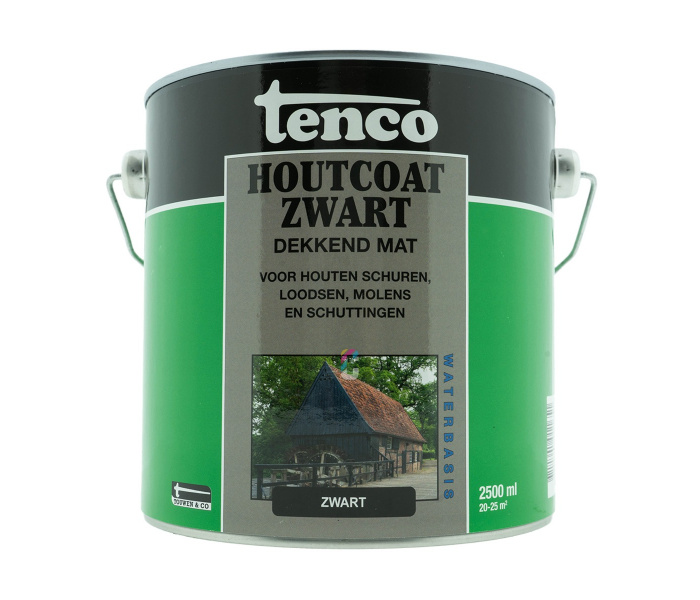 Tenco Houtcoat Zwart Waterbasis Mat 2,5 liter