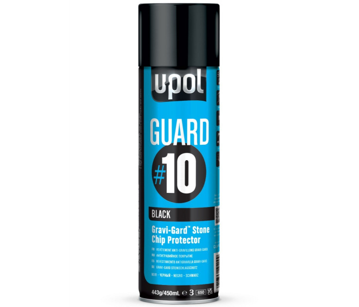 U-POL GUARD#10 Anti Steenslag Coating ZWART spuitbus 450ml