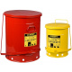 JUSTRITE Metal Waste Disposal Safety Container - Red & Yellow