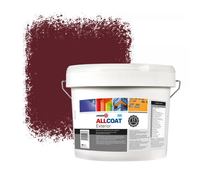 Zinsser Allcoat Exterior Wall Paint RAL 3005 Wine red - 10 liter